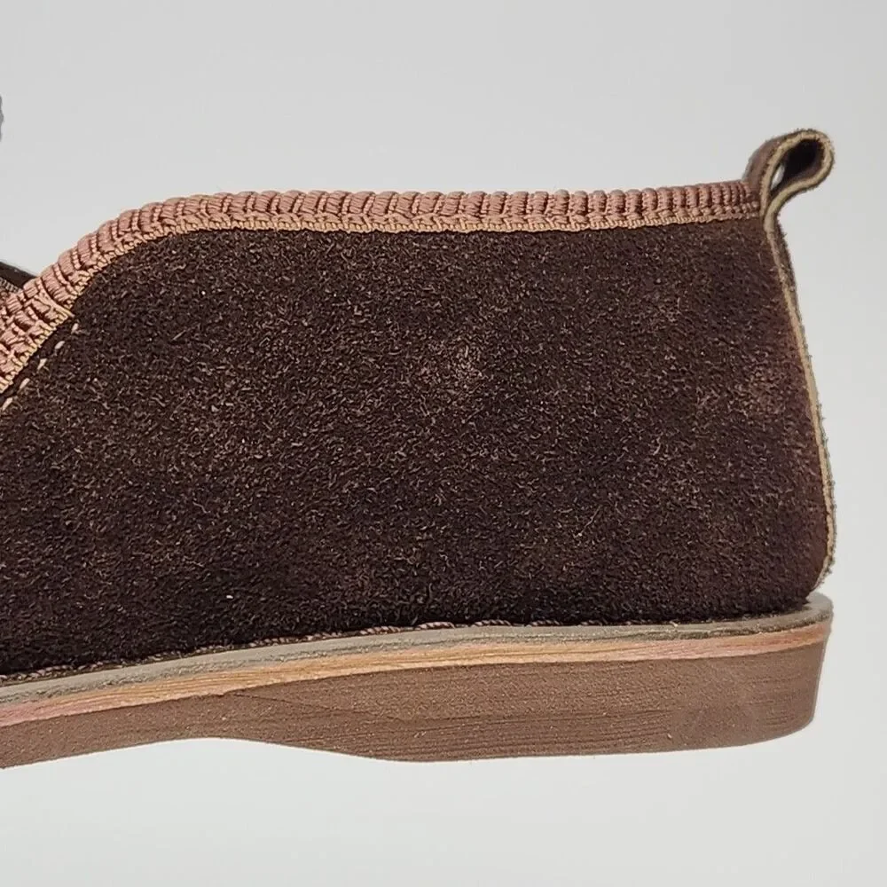 Sioux Mox Slippers Brown Suede Men Sz 11 Blak Red Check Fleece Line Flat Slip-On
